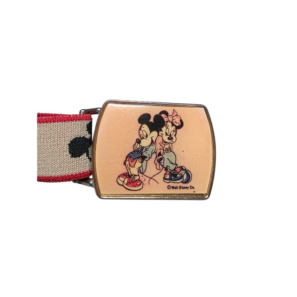Vintage Walt Disney 70s Mickey & Minnie Belt Buckle By Lee